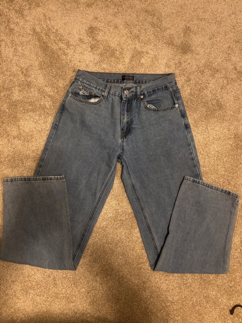 White Fox Boutique Women's Straight Leg High-Rise Jeans - Medium Blue